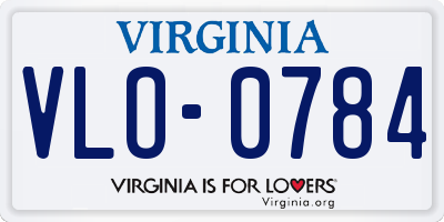 VA license plate VLO0784