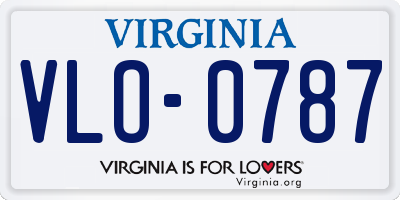 VA license plate VLO0787