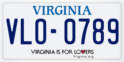 VA license plate VLO0789