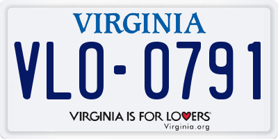 VA license plate VLO0791