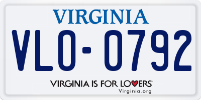 VA license plate VLO0792