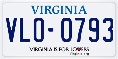 VA license plate VLO0793