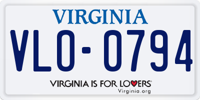 VA license plate VLO0794