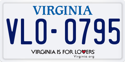 VA license plate VLO0795