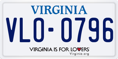 VA license plate VLO0796