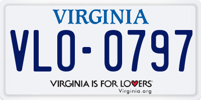 VA license plate VLO0797