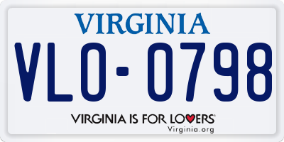 VA license plate VLO0798