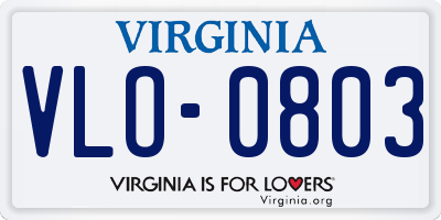 VA license plate VLO0803