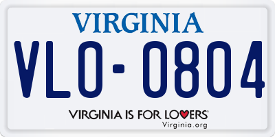 VA license plate VLO0804