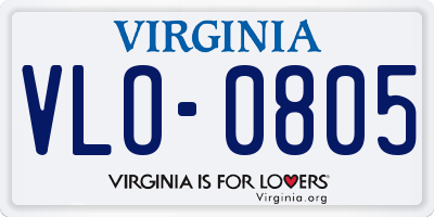 VA license plate VLO0805