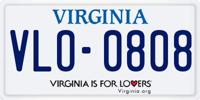 VA license plate VLO0808