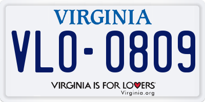 VA license plate VLO0809