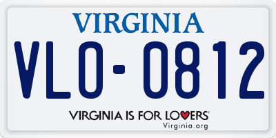 VA license plate VLO0812