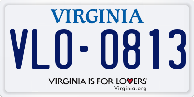 VA license plate VLO0813