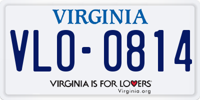 VA license plate VLO0814