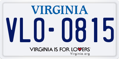 VA license plate VLO0815