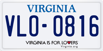 VA license plate VLO0816