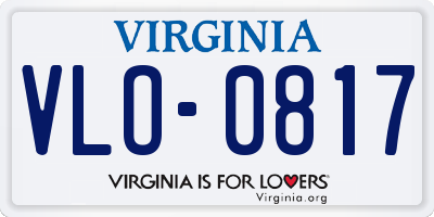 VA license plate VLO0817