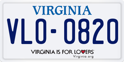 VA license plate VLO0820