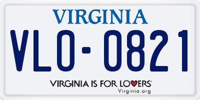 VA license plate VLO0821