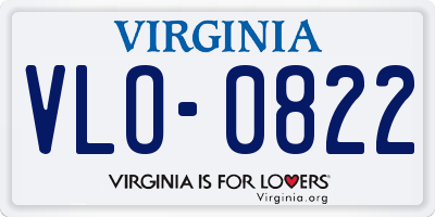 VA license plate VLO0822