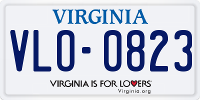 VA license plate VLO0823