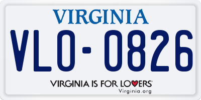 VA license plate VLO0826