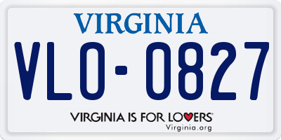 VA license plate VLO0827