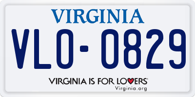 VA license plate VLO0829