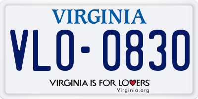 VA license plate VLO0830