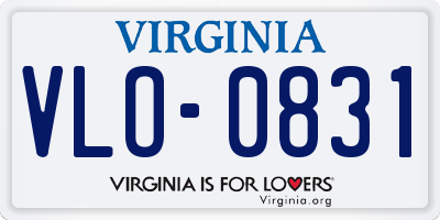 VA license plate VLO0831