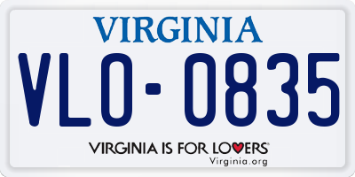 VA license plate VLO0835