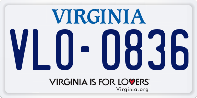 VA license plate VLO0836