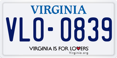 VA license plate VLO0839