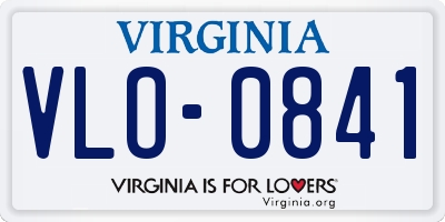 VA license plate VLO0841