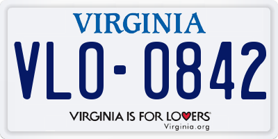 VA license plate VLO0842