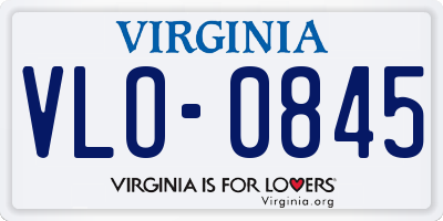 VA license plate VLO0845