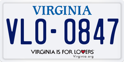 VA license plate VLO0847