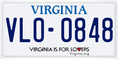 VA license plate VLO0848