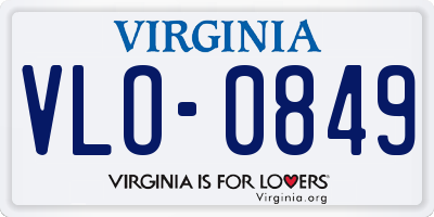 VA license plate VLO0849