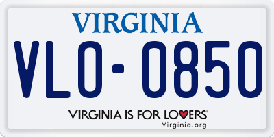 VA license plate VLO0850