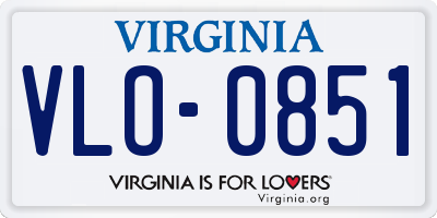 VA license plate VLO0851