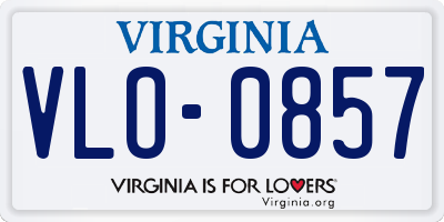 VA license plate VLO0857