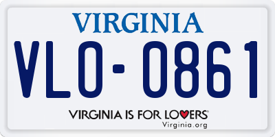 VA license plate VLO0861