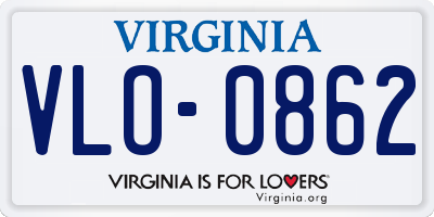 VA license plate VLO0862