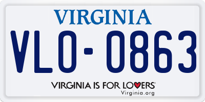 VA license plate VLO0863