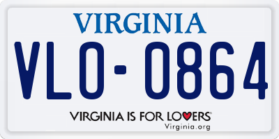 VA license plate VLO0864