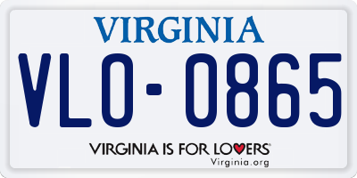 VA license plate VLO0865