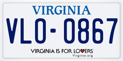 VA license plate VLO0867