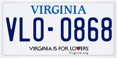 VA license plate VLO0868